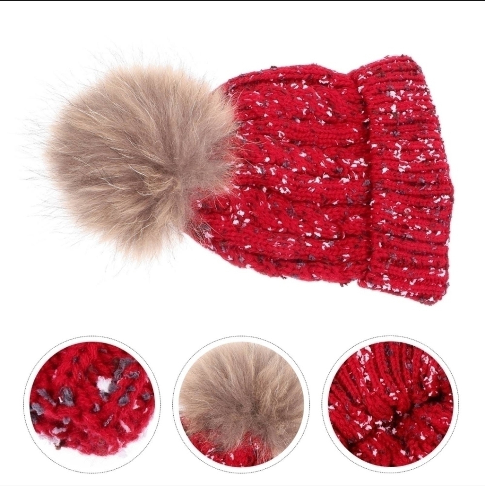 Snow winter hat with a pom pom